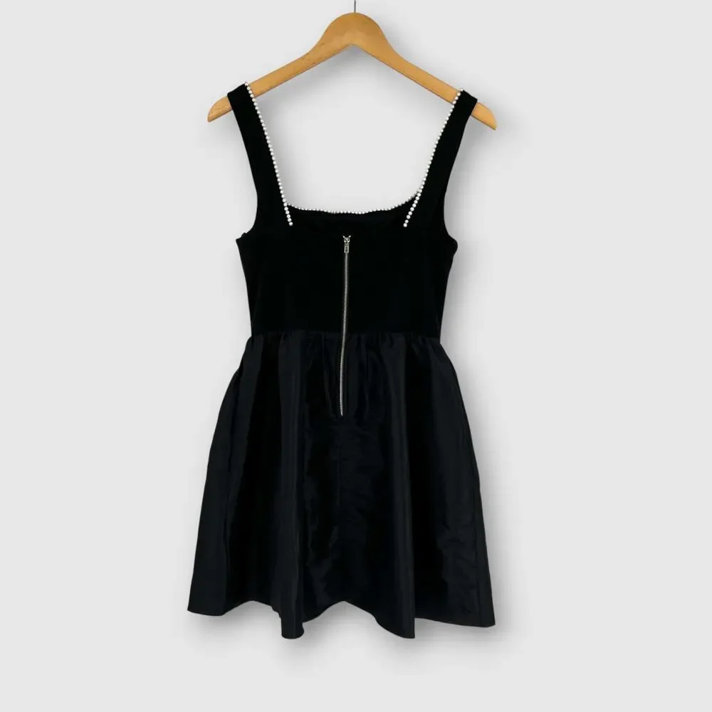 City Studio Black Pearl Trim Fit & Flare Dress Size 9 / 10